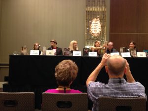 CHILLS, THRILLS OR TEEN HEROES? Pictured: Kelley Armstrong, Alan Gratz, Anne Redisch Stampler, Margaret Stohl and Kara Thomas. (L to R.)